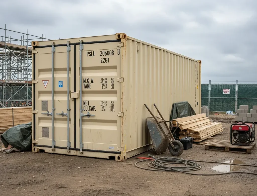 Outdoor storage container used in real working conditions