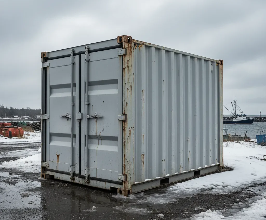 Storage container holding up in harsh Atlantic Canada weather