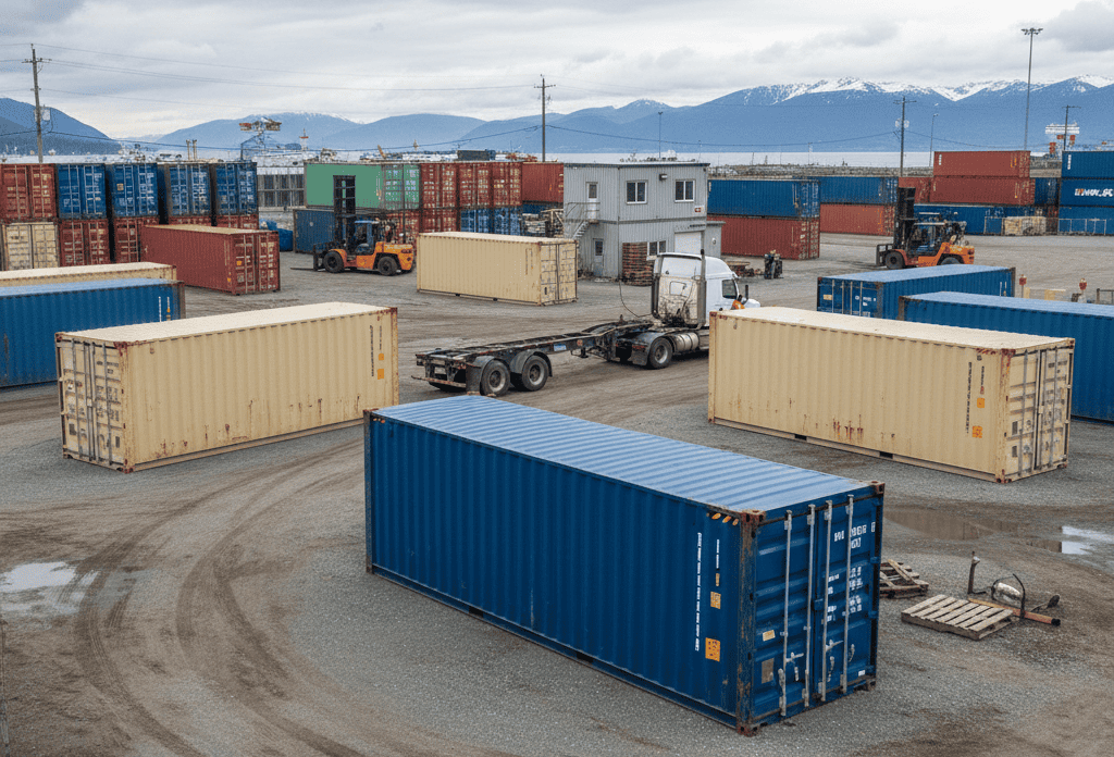 Factors affecting shipping container prices including size, condition, and delivery logistics