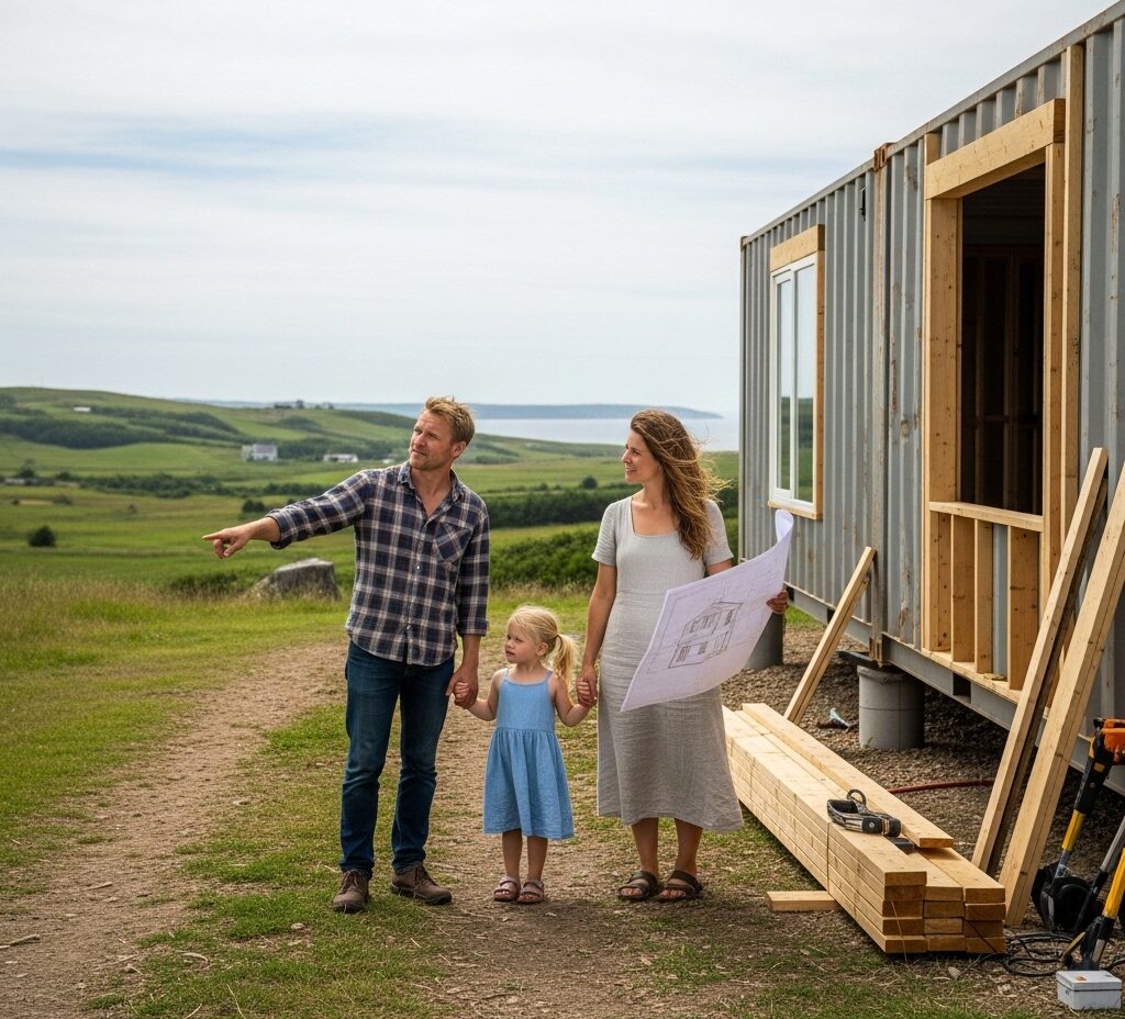 Buyers exploring container home options on remote Newfoundland land