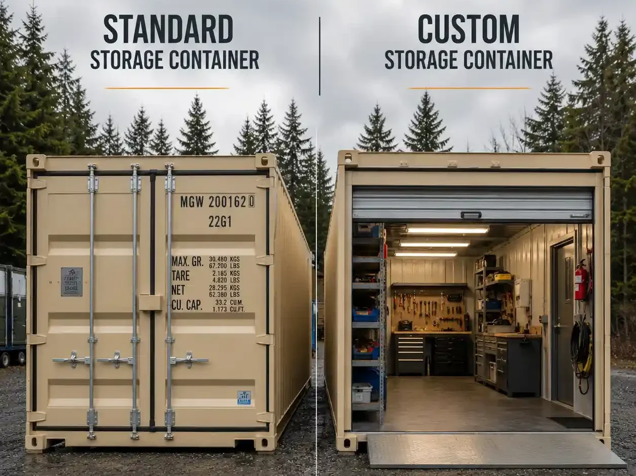 Standard and custom storage container comparison